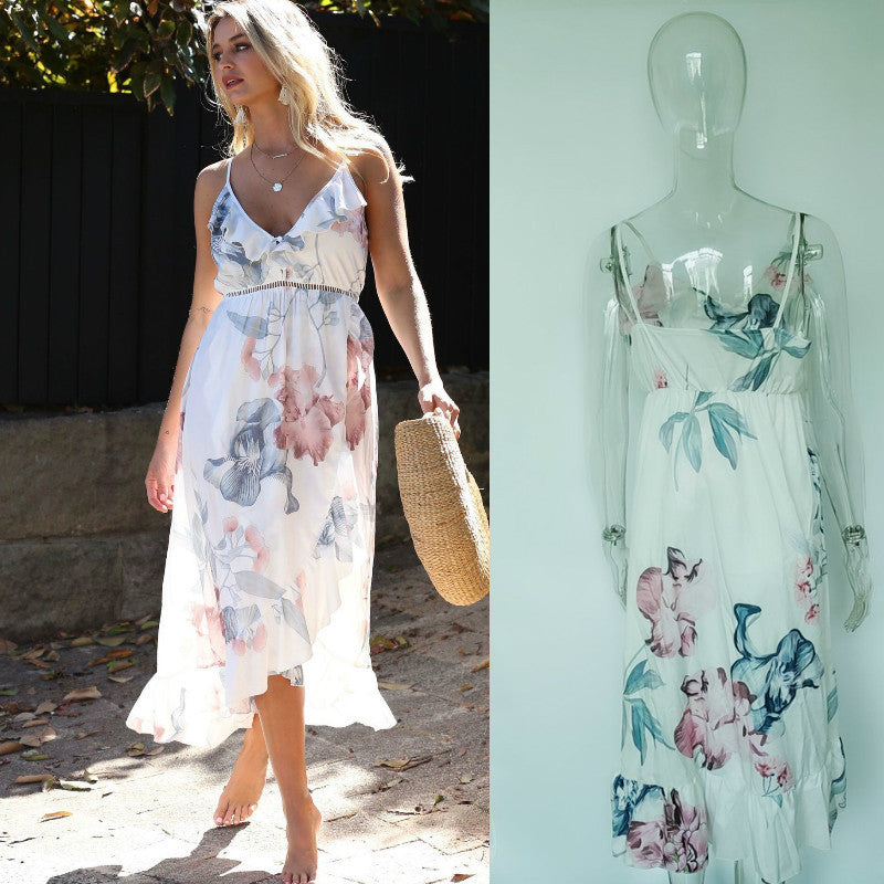 Floral Maternity Dress with Ruffled Hem-Soft,Strechy & Bump Friendly