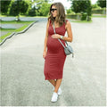 Round‑Neck Stretch Maternity Dress — Soft, Breathable & Bump‑Friendly