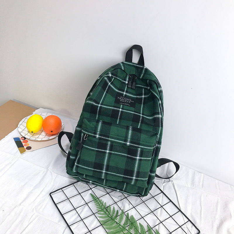 Large Capacity Canvas Checkered Outdoor Mommy Bag