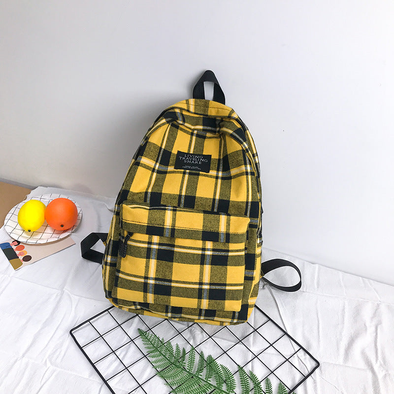 Large Capacity Canvas Checkered Outdoor Mommy Bag