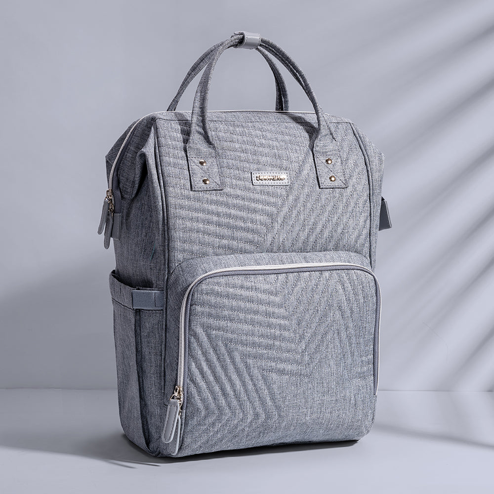 Diaper Bag Backpack for Moms | Large Capacity, Lightweight | Grey, Blue & Pink