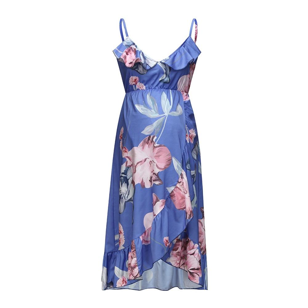 Floral Maternity Dress with Ruffled Hem-Soft,Strechy & Bump Friendly