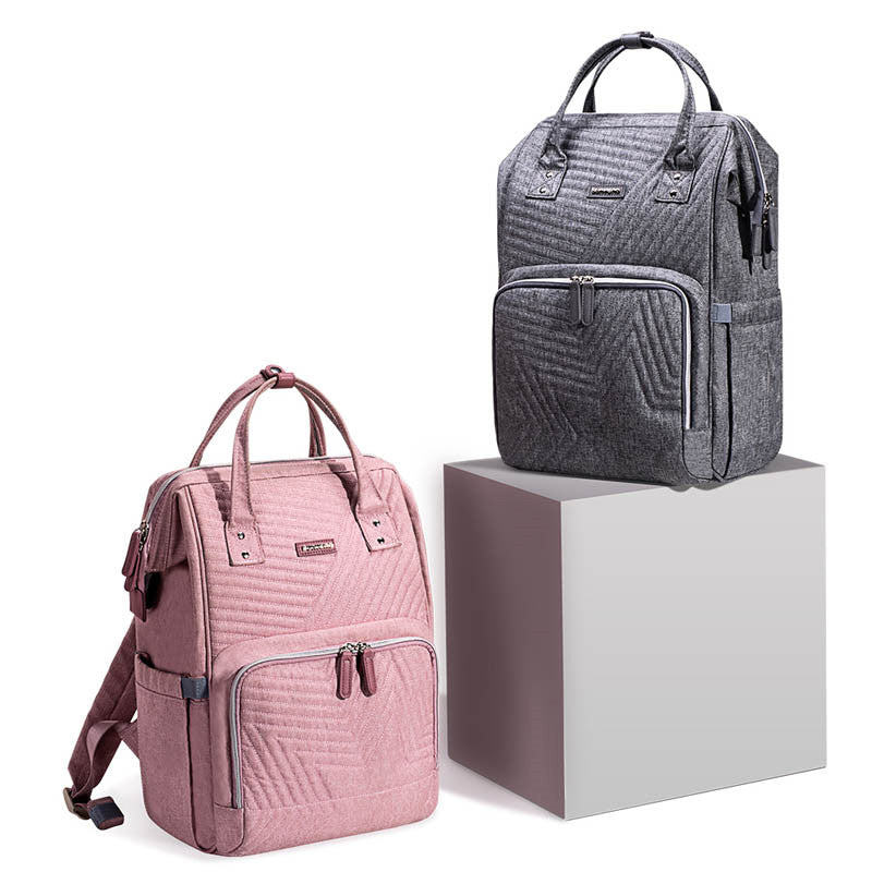 Diaper Bag Backpack for Moms | Large Capacity, Lightweight | Grey, Blue & Pink