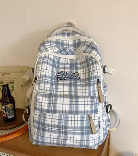 Large Capacity Canvas Checkered Outdoor Mommy Bag